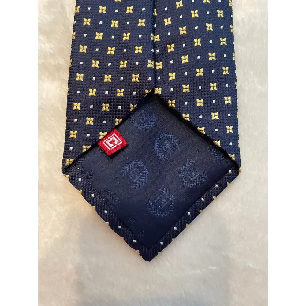 CHAPS 100% Silk Navy Blue Textured Necktie 63” Business Executive Tie Cravate